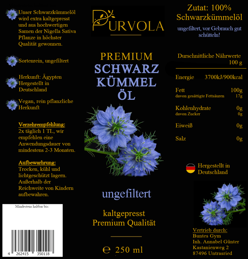 Ungefiltert - Schwarzkümmelöl 250 ml