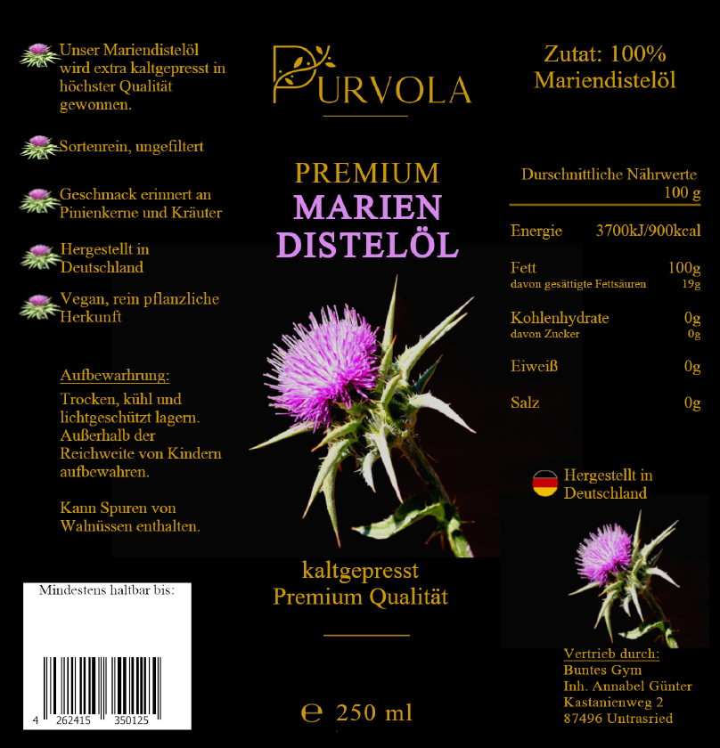 Premium Mariendistelöl 250 ml